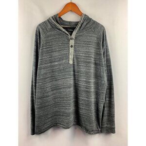 Men’s Burnside Gray Long Sleeve Hoodie with Buttons Size Large